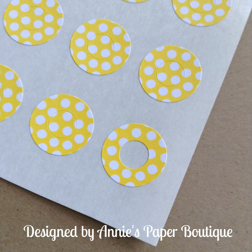 Yellow & White Polka Dots Trendy Page Dots™ - Hole Reinforcers, Planner Stickers