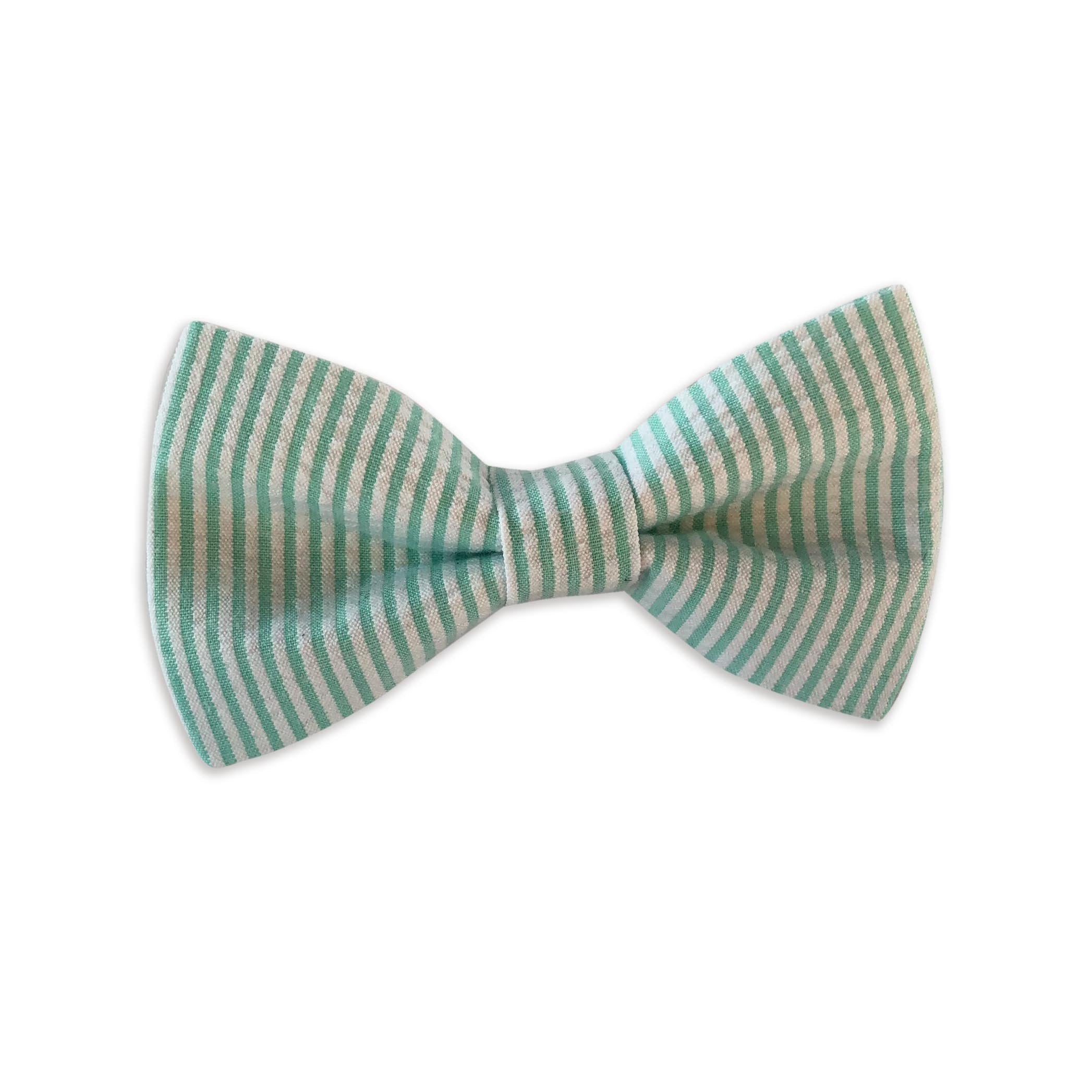 Aqua Seersucker Bow Tie