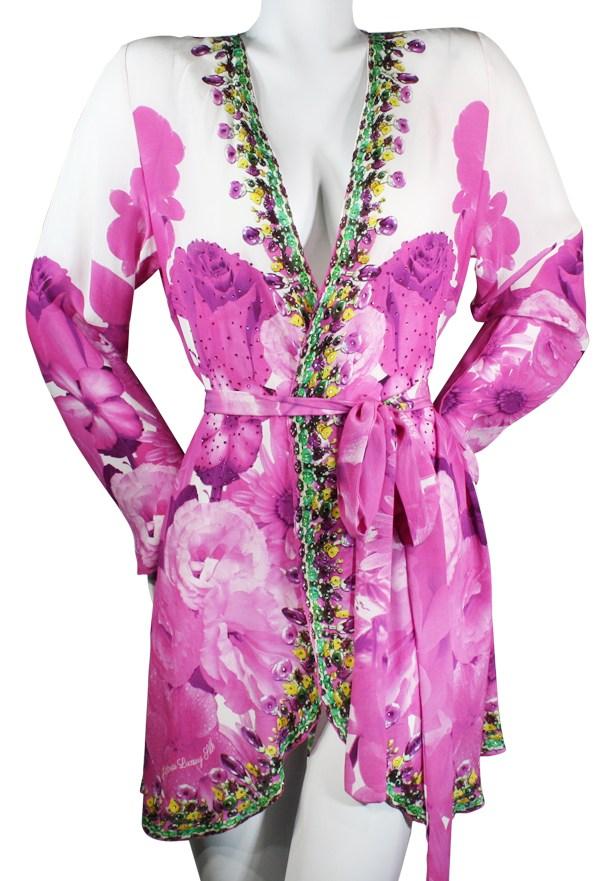 Kimono Coverup w/ Belt. French Bouquet