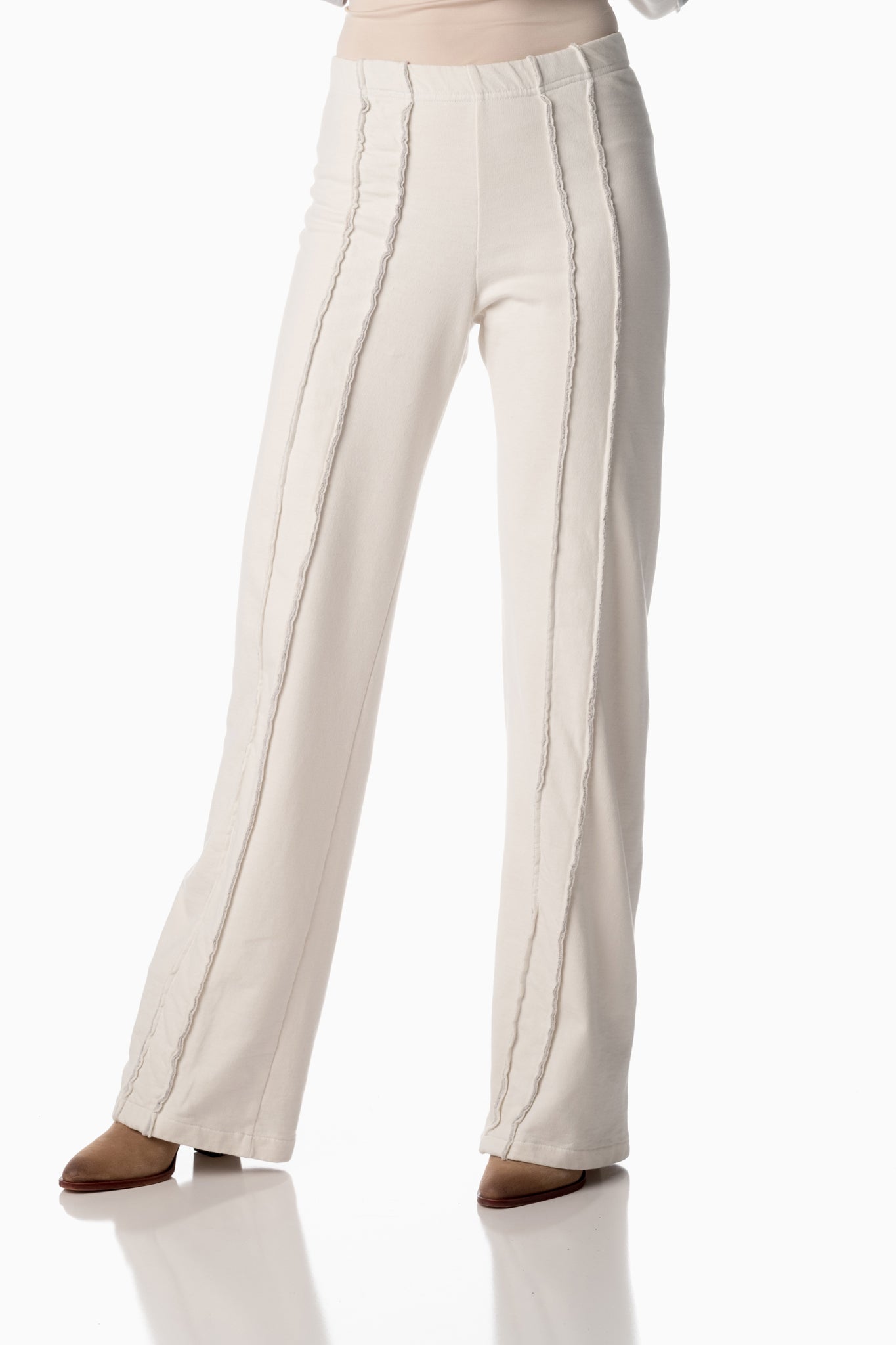 Easy-on Pants <br>Winter White | Arctic Grey Stripes