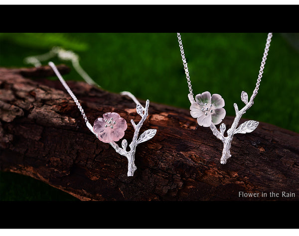 Flower in the Rain Pendant Necklace