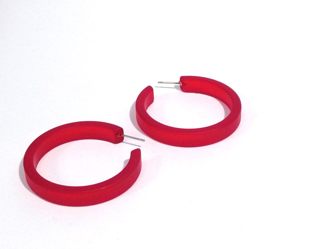 SALE! Save $5! Classic Hoops - Frosted Cherry Red by Leetie Lovendale