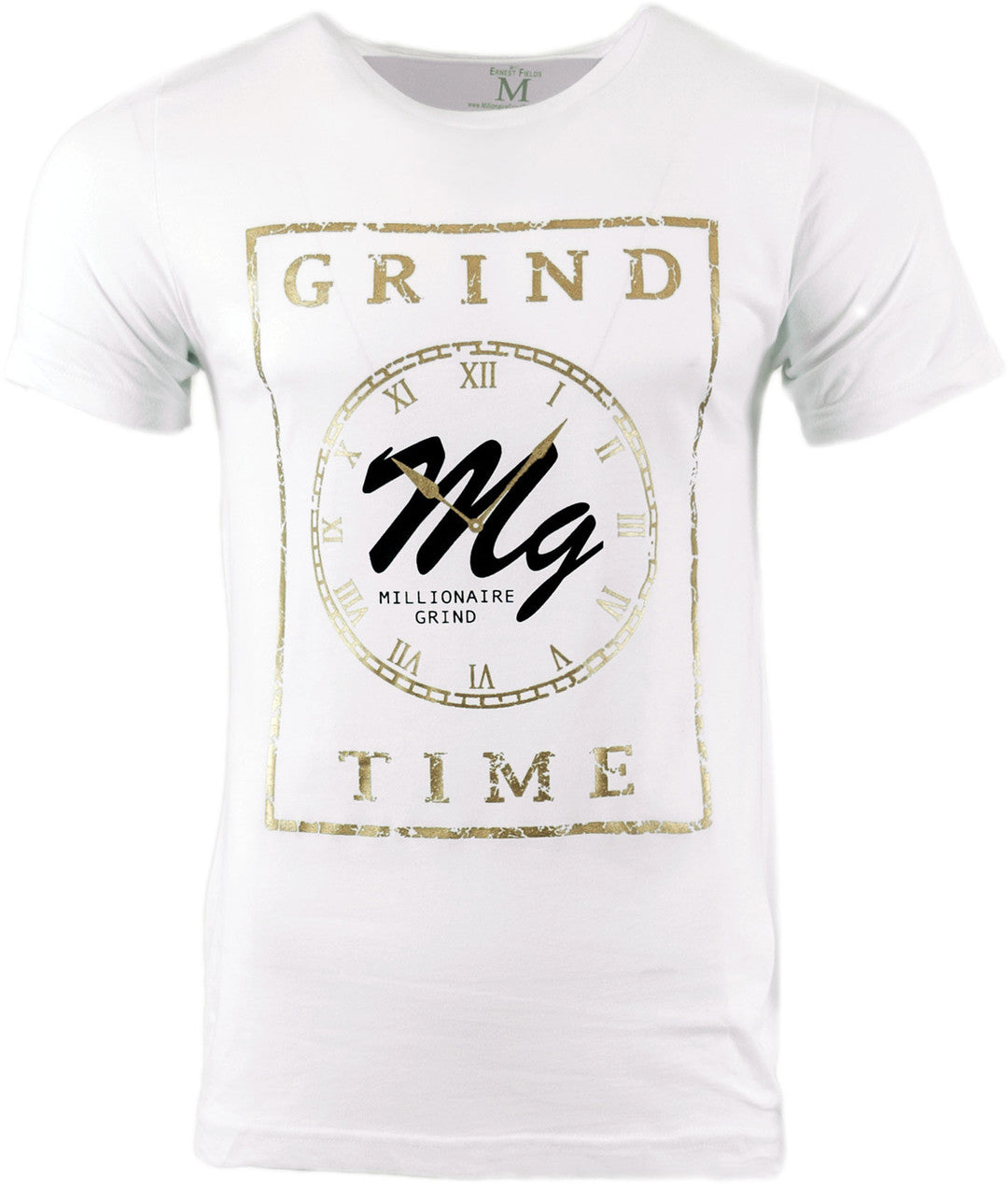Grind Time Tee - (White / Black / Gold)