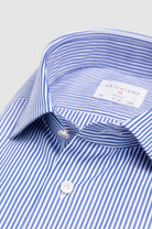Slim Fit Blue Stripe Poplin