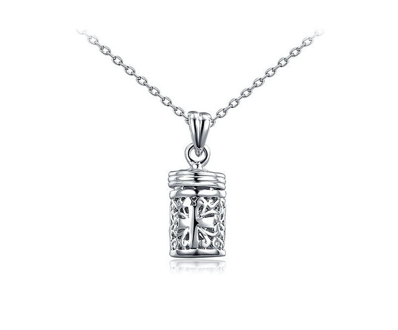 Platinum Plated Aylin Necklace with Simulated Diamond