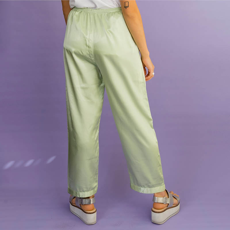 Citrus Green Satin Pants