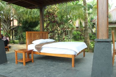 Outdoor Vertical Slat Bed with 2 side table Queen Size Set ( Special Package ) TEK168INX VERTICAL SLAT BED QS N 2 SIDE TABLE Set