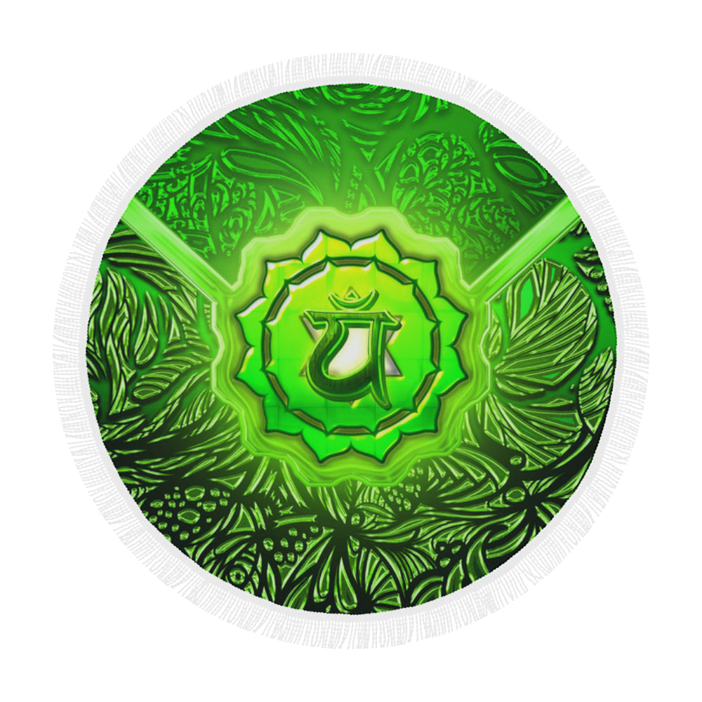 Heart Chakra Anahata Circular Beach Shawl 59"x 59"