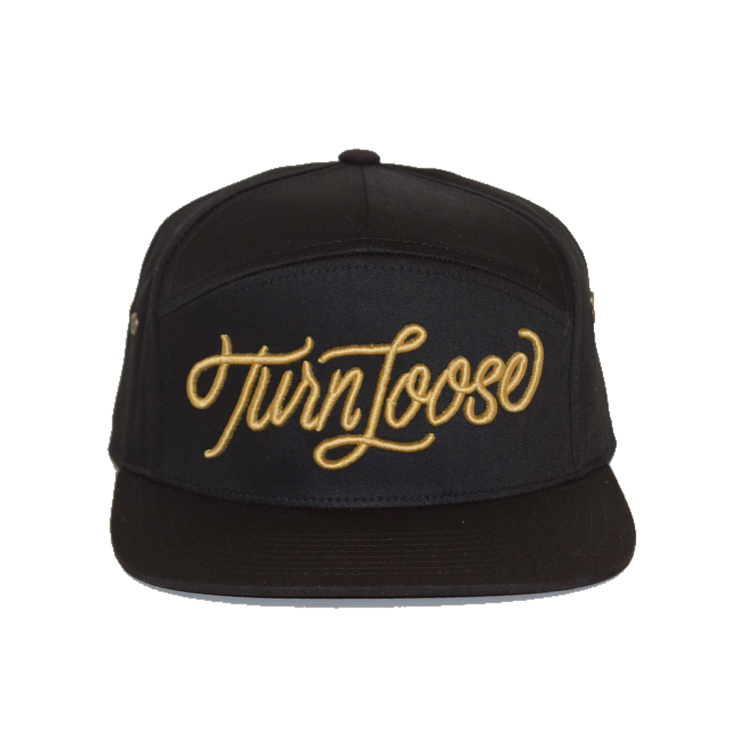 7-Panel Camp Hat - Black/Gold