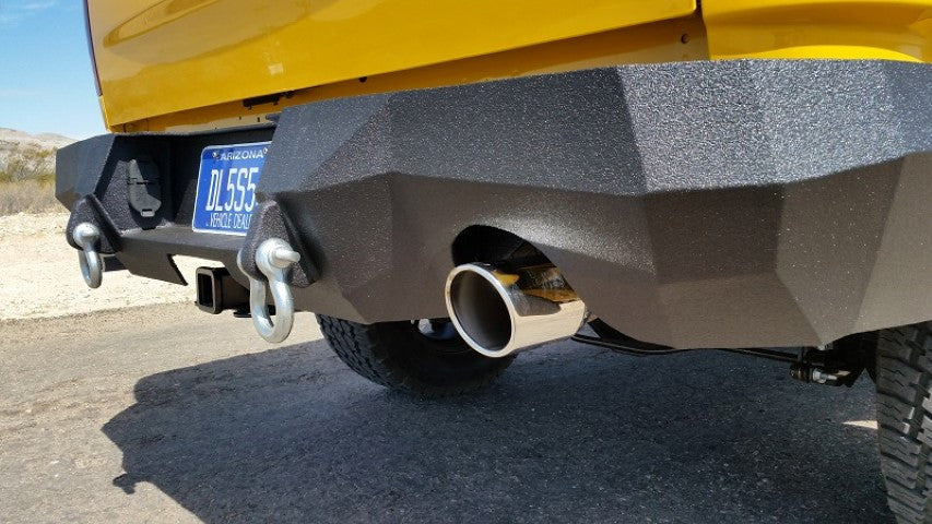 2009-2018 Dodge 1500 Rebel/Sport Rear Base Bumper With Sensor Holes - Iron Bull Bumpers - REAR IRON BUMPER - Metal bumper for heavy duty trucks Perfect for CITY/OFF-ROAD applications with Light Buckets and Winch Mount included