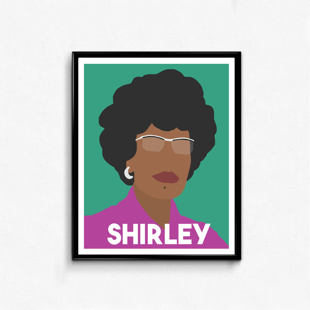 Shirley Chisholm Feminist Portrait- Minimalist Print, Wall Art Decor,