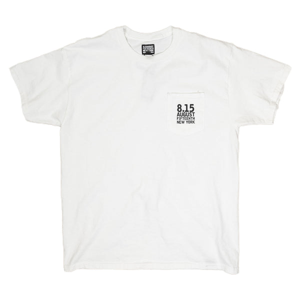 August Fifteenth Logo Pocket Tee in White