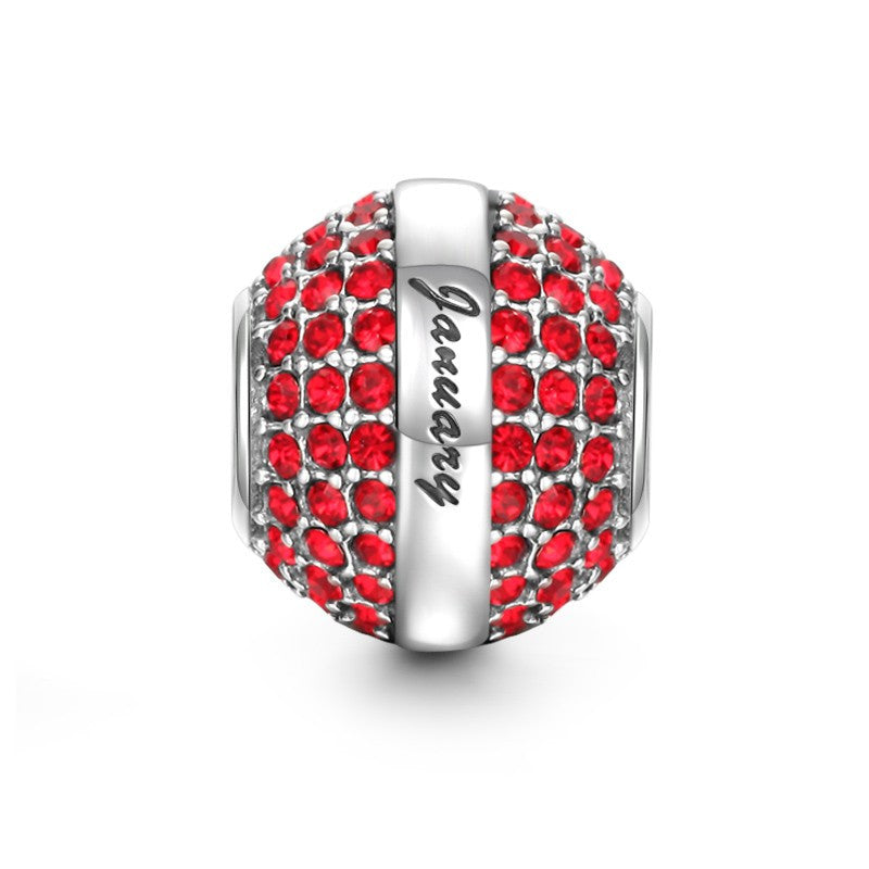 Berloque de Cristais Swarovskis Vermelhos e Prata de Lei 925