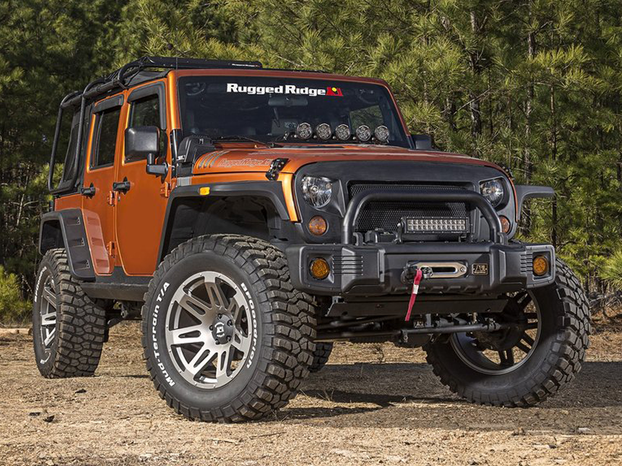 RUGGED RIDGE Spartacus Stubby Bumper, Black for 07-18 Jeep Wrangler JK & JK Unlimited