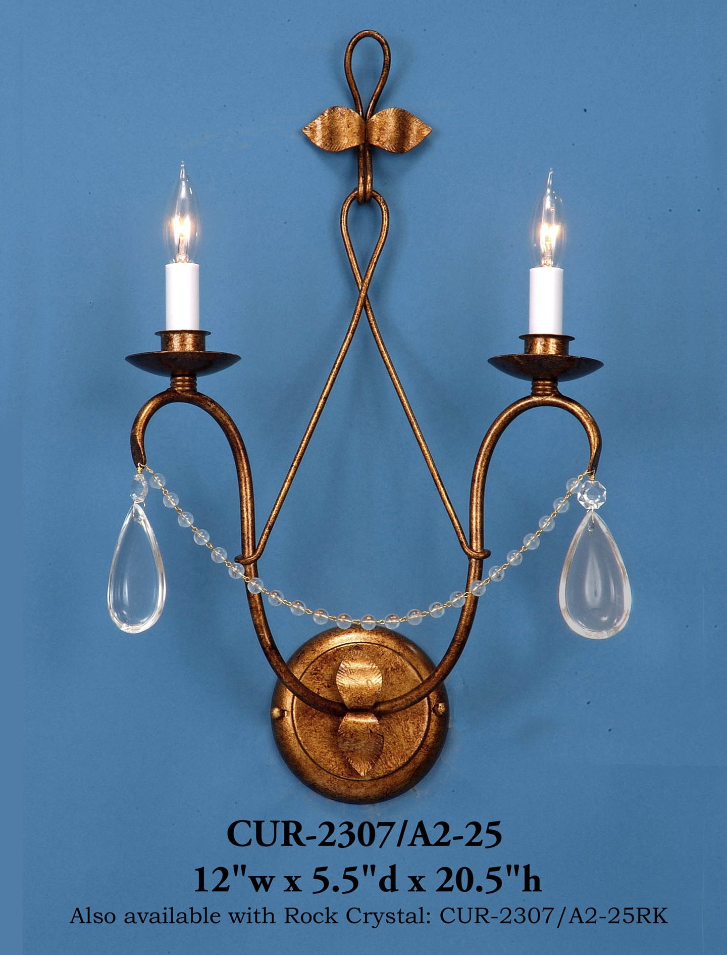 Crystal Sconce - CUR-2307/A2-25Sconce - Graham's Lighting Memphis, TN