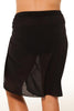 Mesh Long Tie Skirt in Black Beach Cover Up