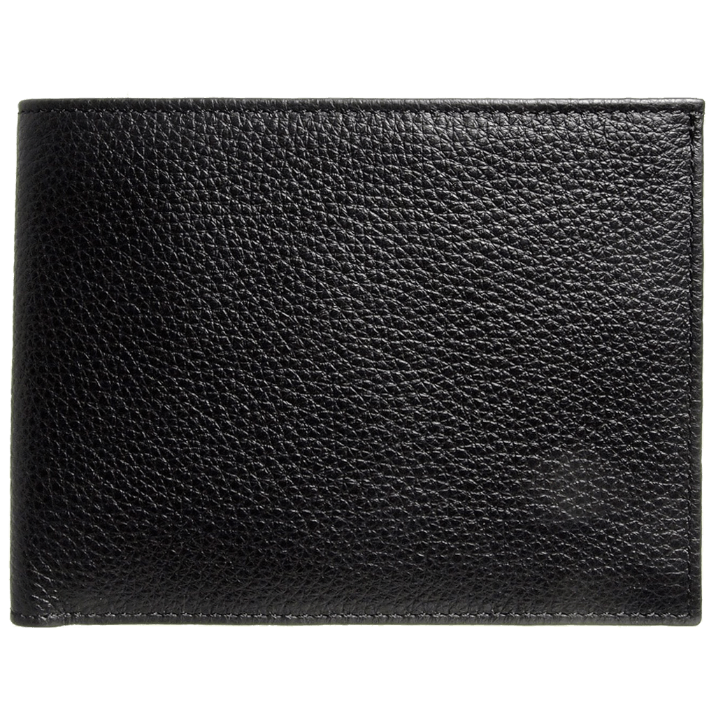 8 CC Grained Calf Leather Billfold Black-Mens Wallets-72 Smalldive