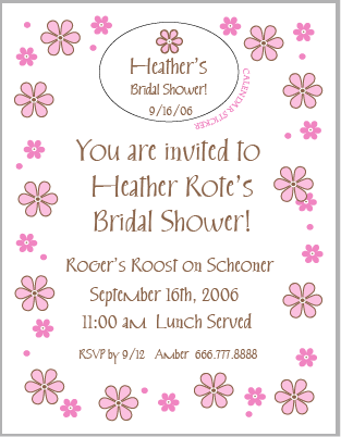 pink and brown Posies 2 Save the Date Cards