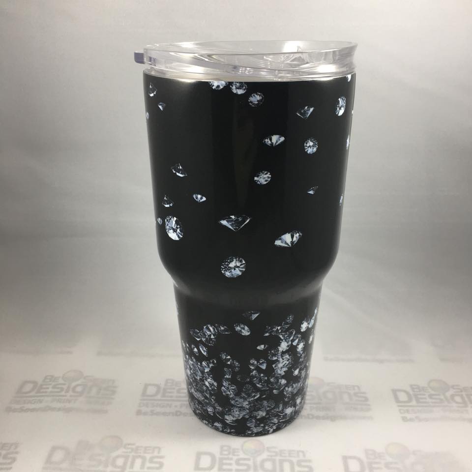 Diamonds Falling Tumbler, Personalized Tumbler, Custom 30oz Be Seen Designs Tumbler Fully Wrap