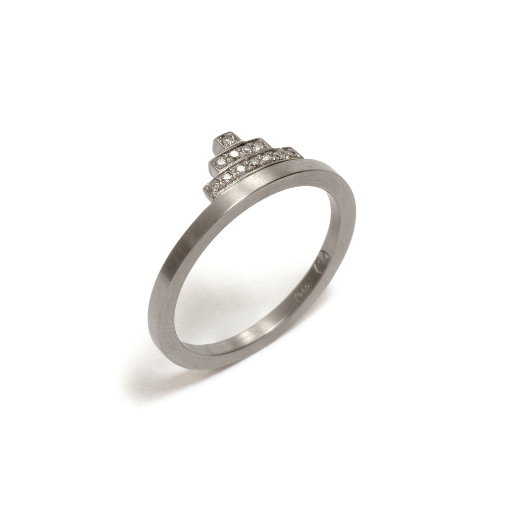 3 Row Pyramid Diamond Ring