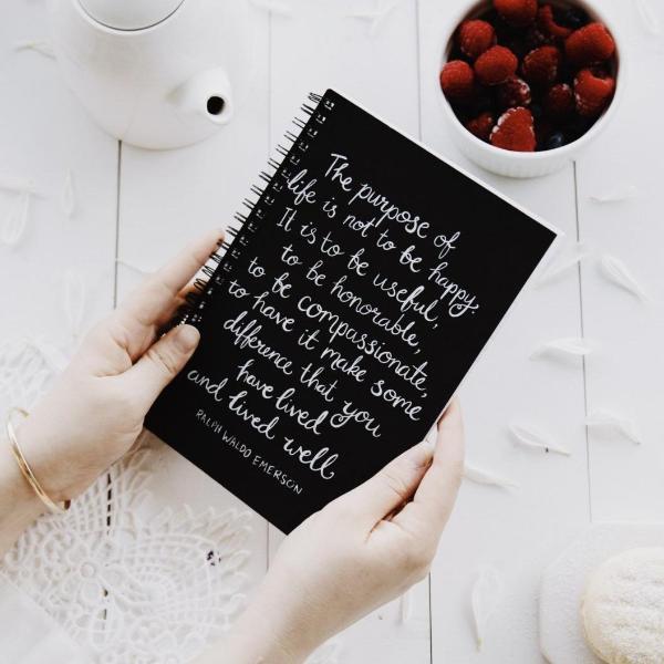 Spiral Notebook - Emerson Purpose Of Life Quote
