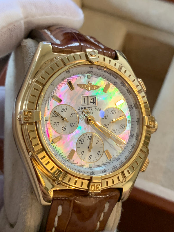 Breitling Crosswind Special, 18k, MOP Dial, K4435512, Full Set