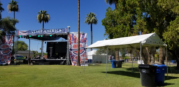 Stage America with misting tent by PortaMist