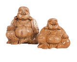 Hand-Carved Laughing Buddha - Large