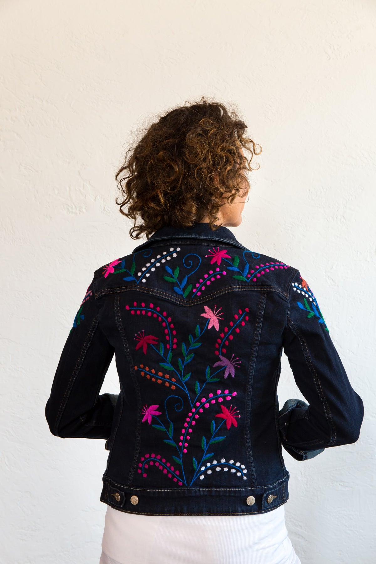Zinacantán Hoja Jean Jacket - Medium