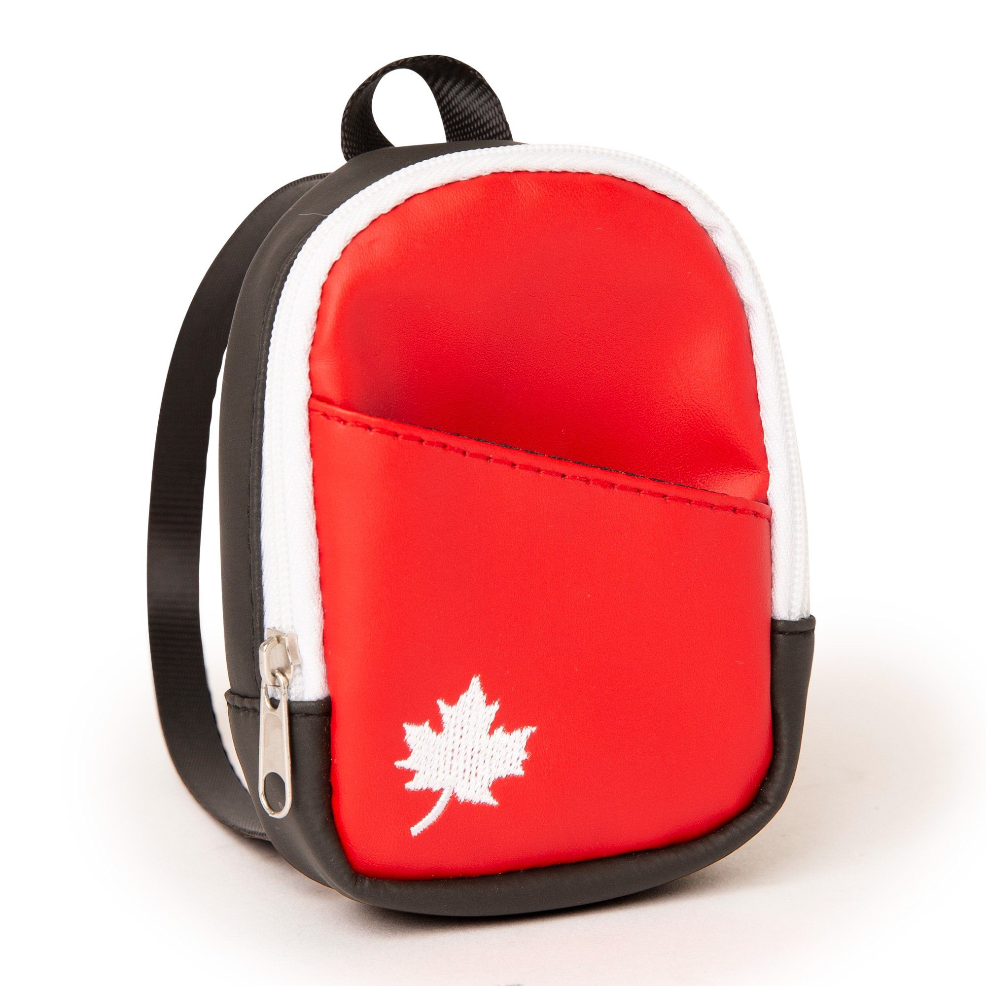 Your 18" doll can show High-quality Canadian backpack with an embroidered maple leaf for dolls
