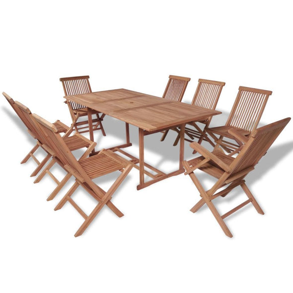 Outdoor Dining Set 9 Pieces Teak - ALA TEAK