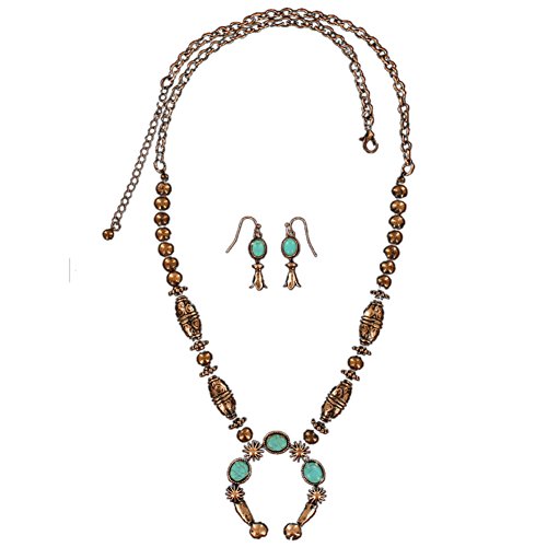 Blazin Roxx Women's Oval Beaded Horseshoe Jewelry Set