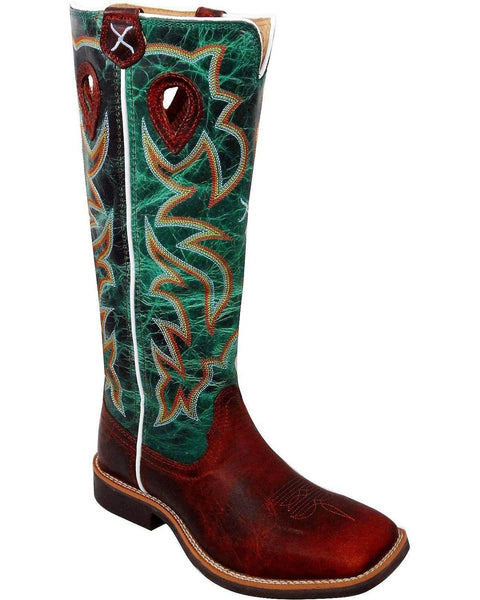 Twisted X Boys' Turquoise Buckaroo Cowboy Boot Square Toe - Ybk0005