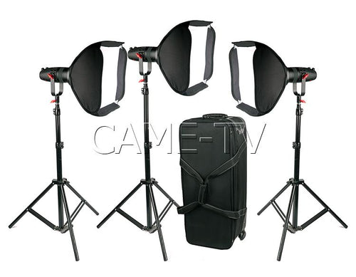 3 Pcs CAME-TV Boltzen 30w Fresnel Fanless Focusable LED Tungsten Package