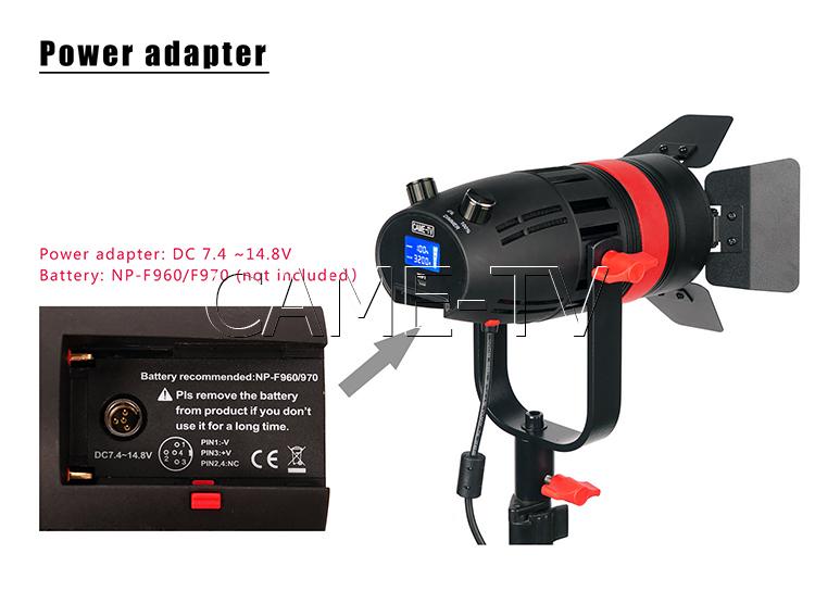3 Pcs CAME-TV Boltzen 55w Fresnel Focusable LED Tungsten Kit
