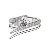 18Ct White Gold 1Ct Diamond Solitaire Interlock Me Ring