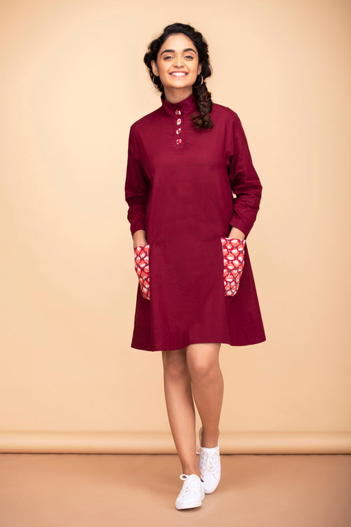 Mulberry Colorblock Pocket Dress