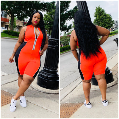 Orange Brat Romper