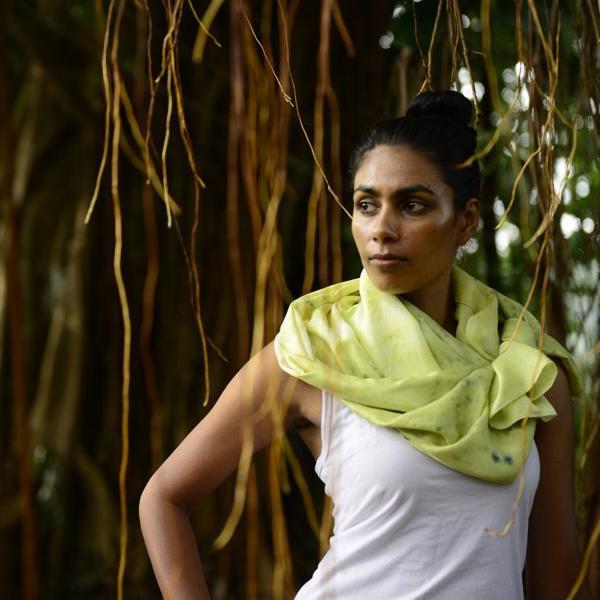 Green Tea Lemongrass Silk Scarf - Walters Bay