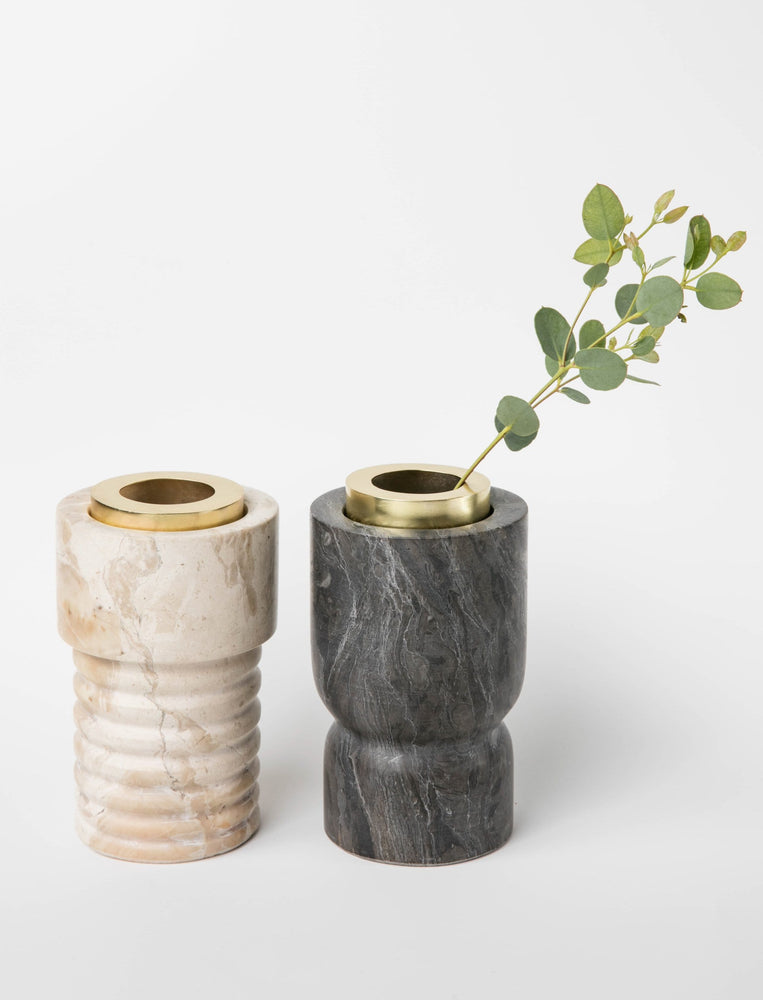 Marble Sculpted Vase Set