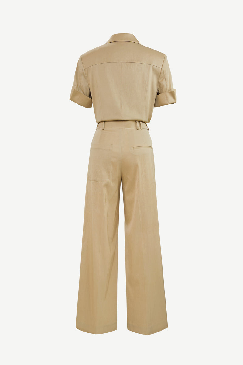 Wide-leg tailored jumpsuit