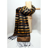 Foulard en pure soie du Laos / Collection Aquarelle / noir et bronze