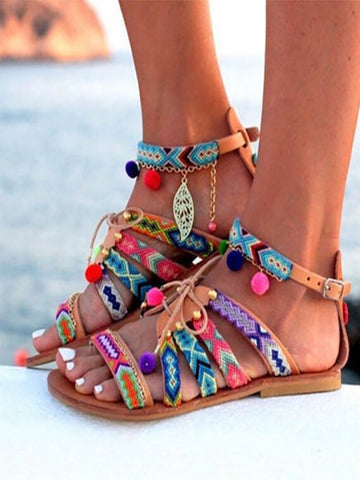 Colorful Fringe Vacay Straw Hat