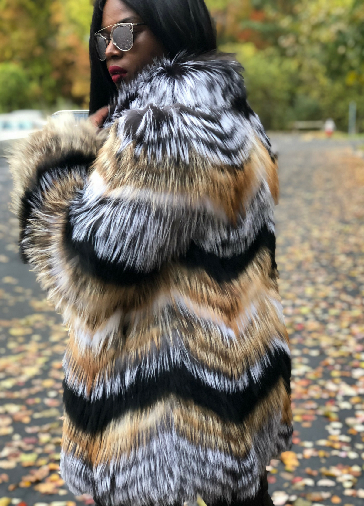 Madison Silver Fox Fur Coat