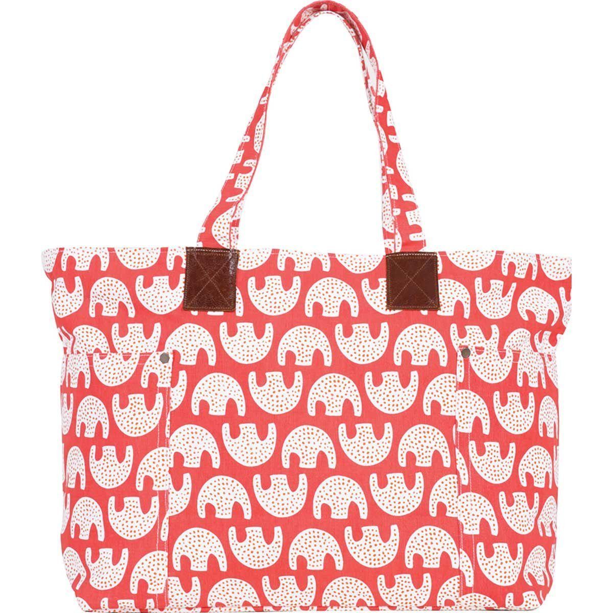 Uma Coral Relaxed Canvas Tote Bag