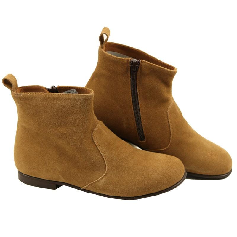 Caramel Suede Girls Ankle Boots by PePe Shoes
