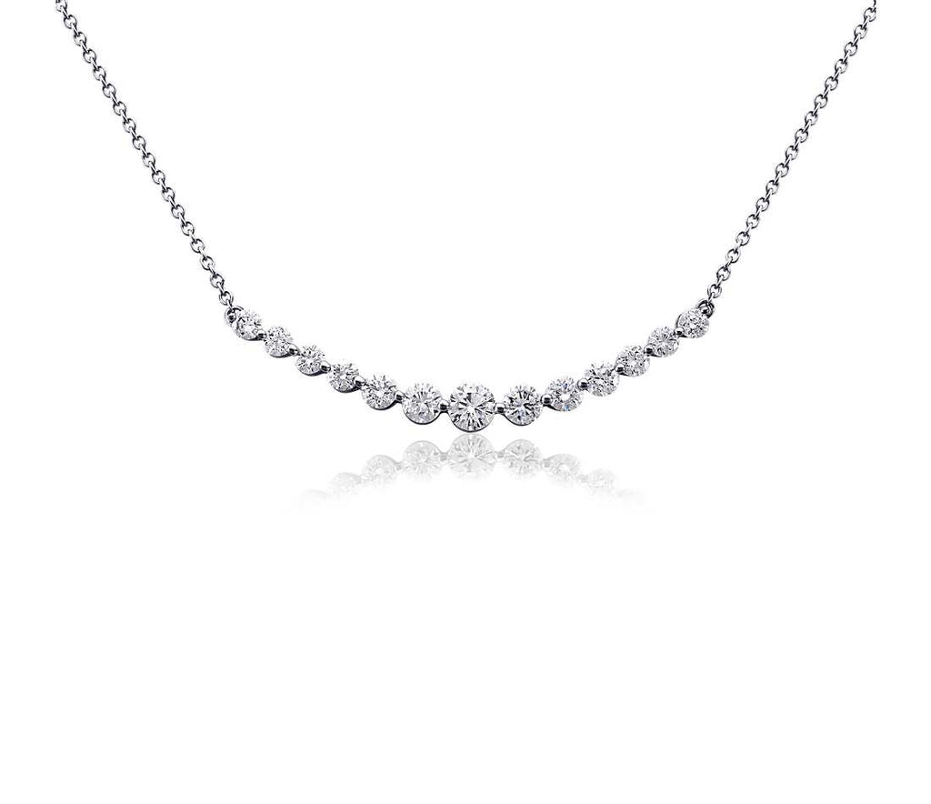 Diamond Pendant Bar - 14k White Gold (2 ct tw)