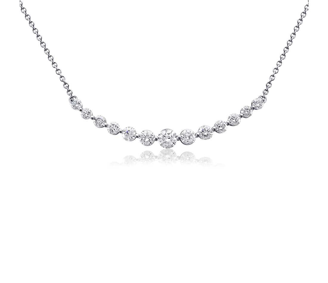 Diamond Pendant Bar - 14k White Gold (3 ct tw)
