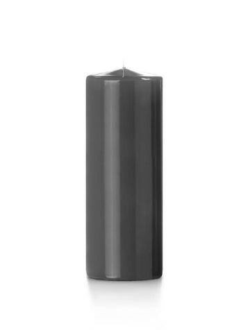 3" x 8" High Gloss Pillar Candles Smoke