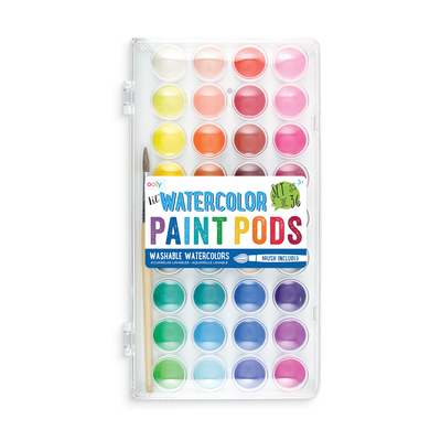 lil Watercolor Paint Pod set with watercolor paint and paintbrush